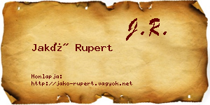 Jakó Rupert névjegykártya